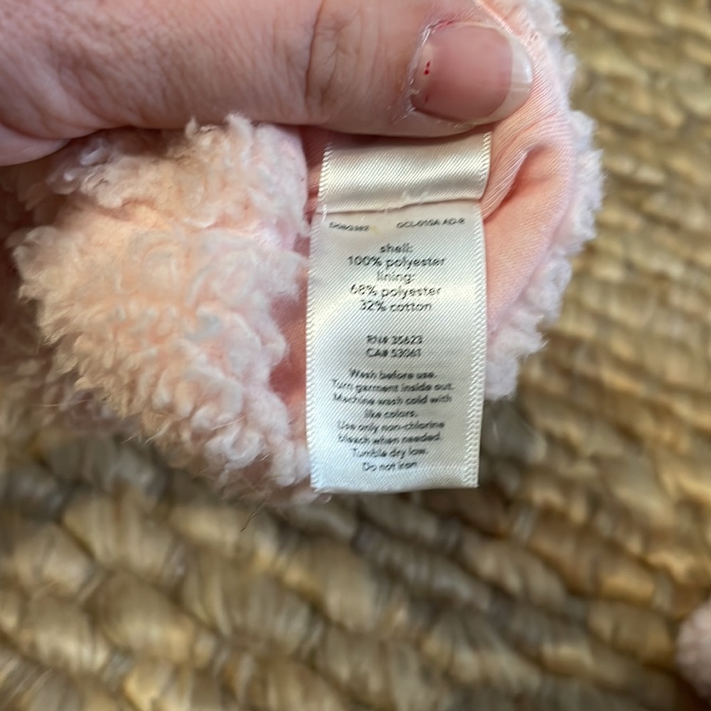 CARTERS UEC Toddler Girl 2t-4t pink mitten and hat Sherpa set fuzzy bear ears - Picture 8 of 10